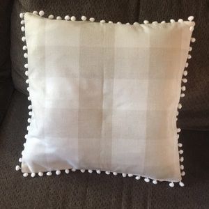 2 (20x20) Pom Pom edge throw pillow covers